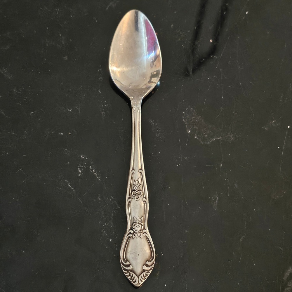 Orleans Silver Stainless Teaspoon Floral Scroll Pattern Vintage Flatware Korea